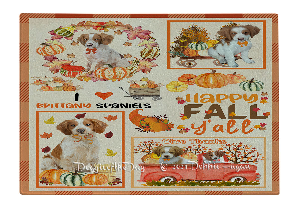 Brittany Spaniel Dog Cutting Board Tempered Glass Personalized Kitchen NWT