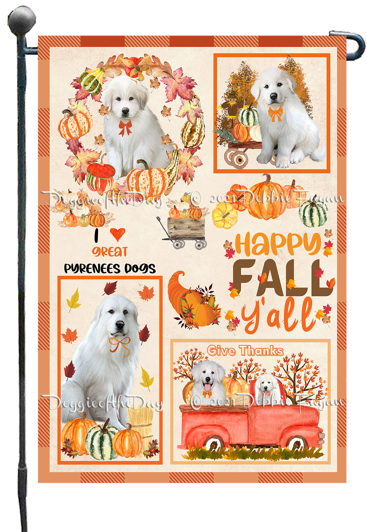 Great Pyrenees Dog Garden Flag Personalized Double Sided Many Designs NWT