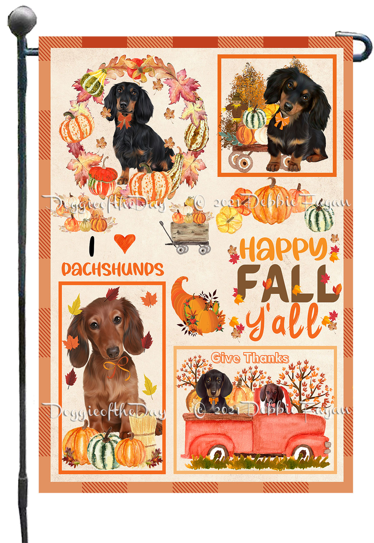 Dachshund Dog Garden Flag Personalized Double Sided 12.5"x18" Many Designs NWT - Picture 46 of 88