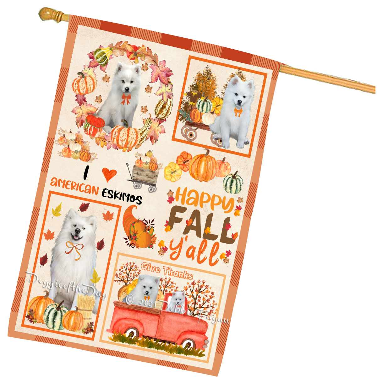Amerikanische Eskimo Hundehaus Flagge Urlaub doppelseitig 28"x40" viele Designs Neu mit Etikett NEU - Bild 23 von 79
