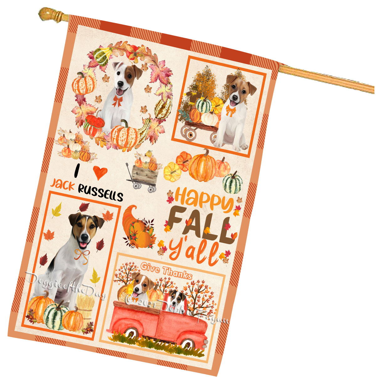 Jack Russell Dog House Flag Holiday Double Sided 28"x40" Many Designs NWT NEW - Picture 24 of 73