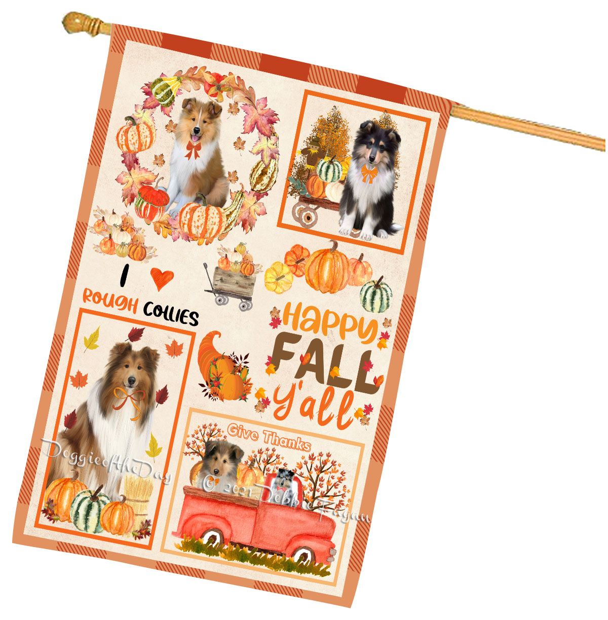 Rough Collie Dog House Flag Holiday Double Sided 28"x40" Many Designs NWT NEW - Picture 31 of 73