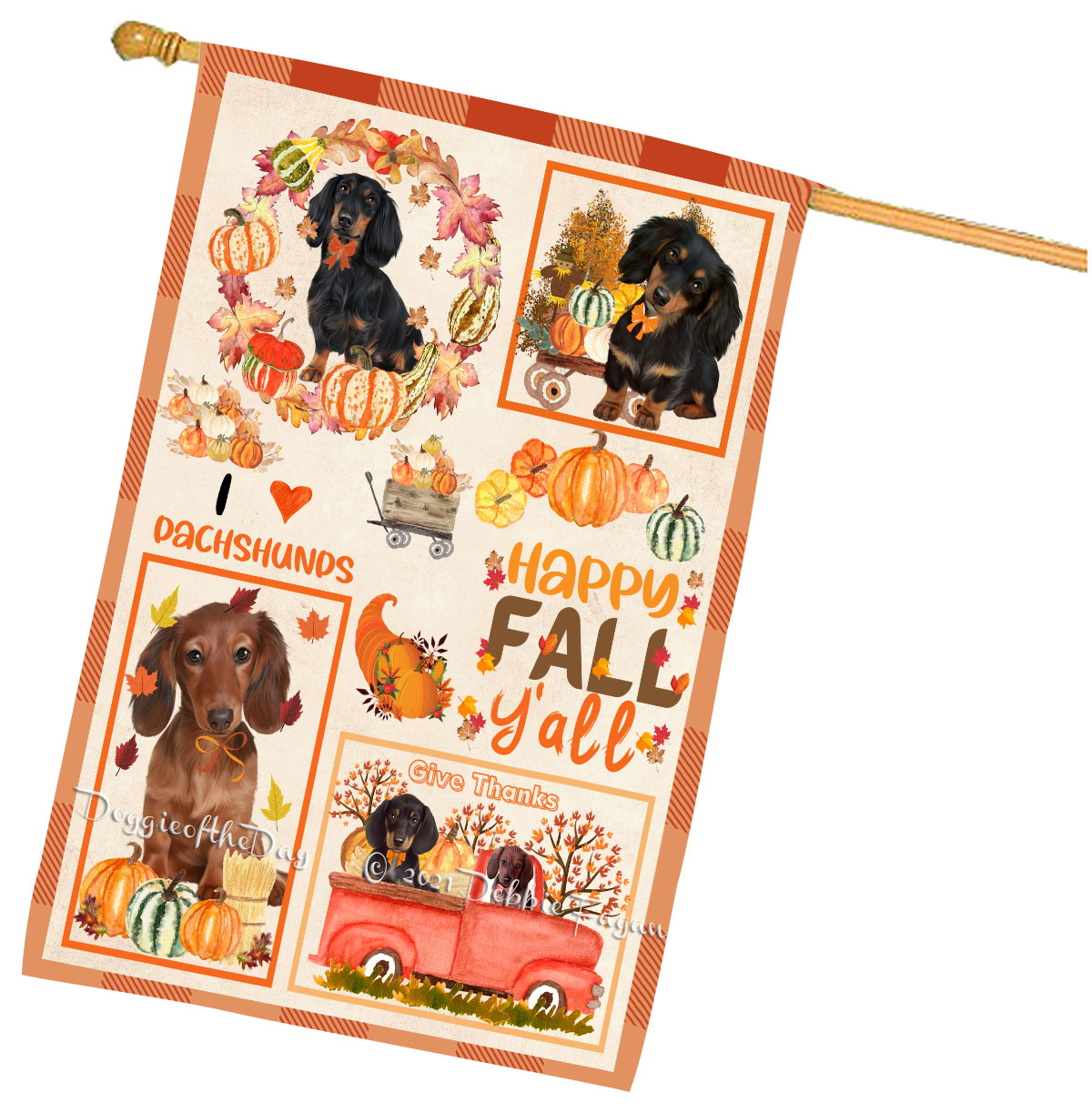 Dachshund Dog House Flag Holiday Double Sided 28"x40" Many Designs NWT NEW - Picture 31 of 95