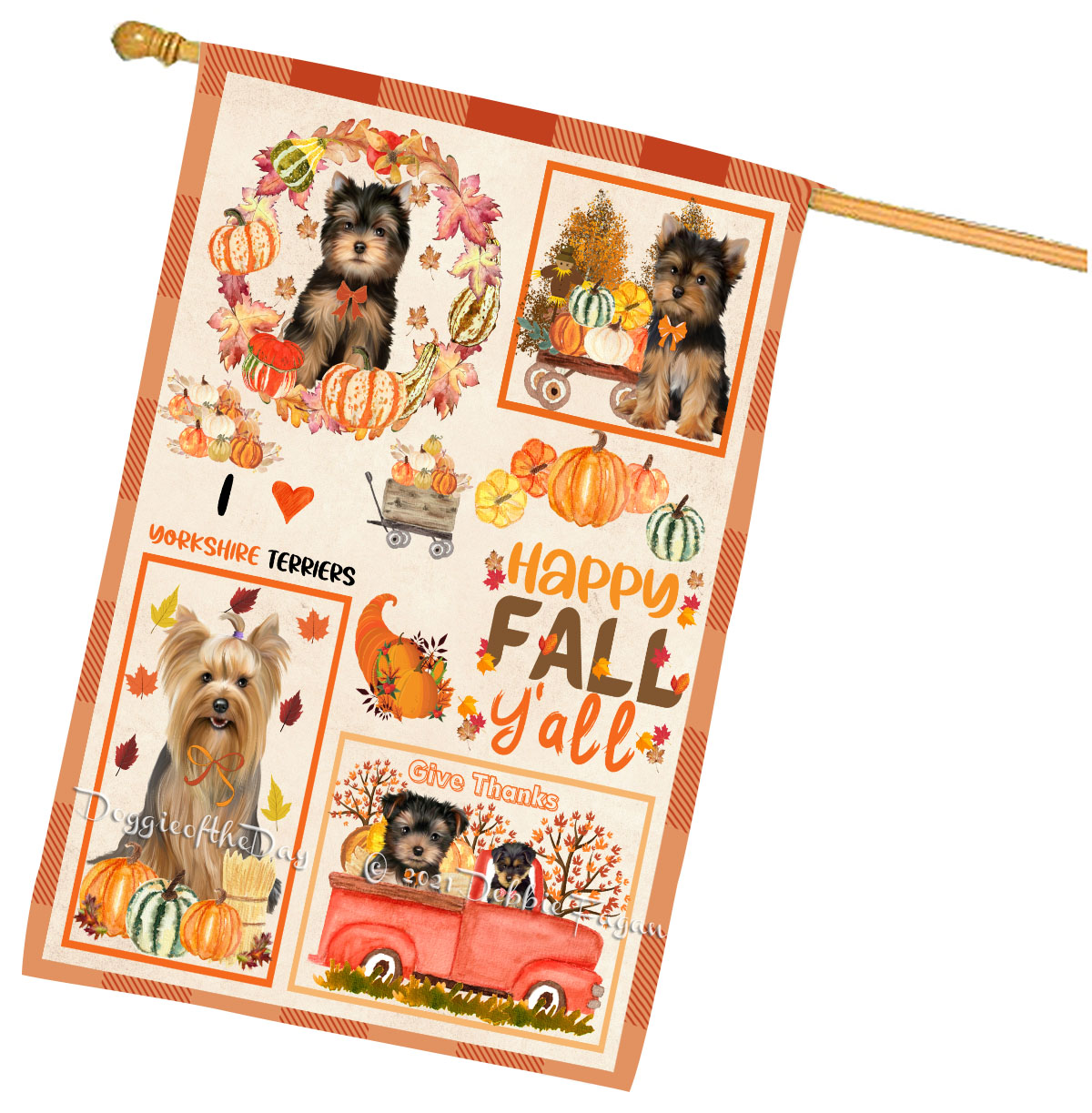 Yorkshire Terrier Dog House Flag Holiday Double Sided 28"x40" Designs NWT NEW - Picture 23 of 89