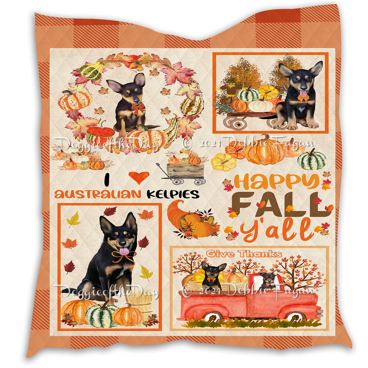 Australian Kelpie Quilt Dog Bedding Personalized Bed Gift Many Designs NWT - Picture 28 of 33