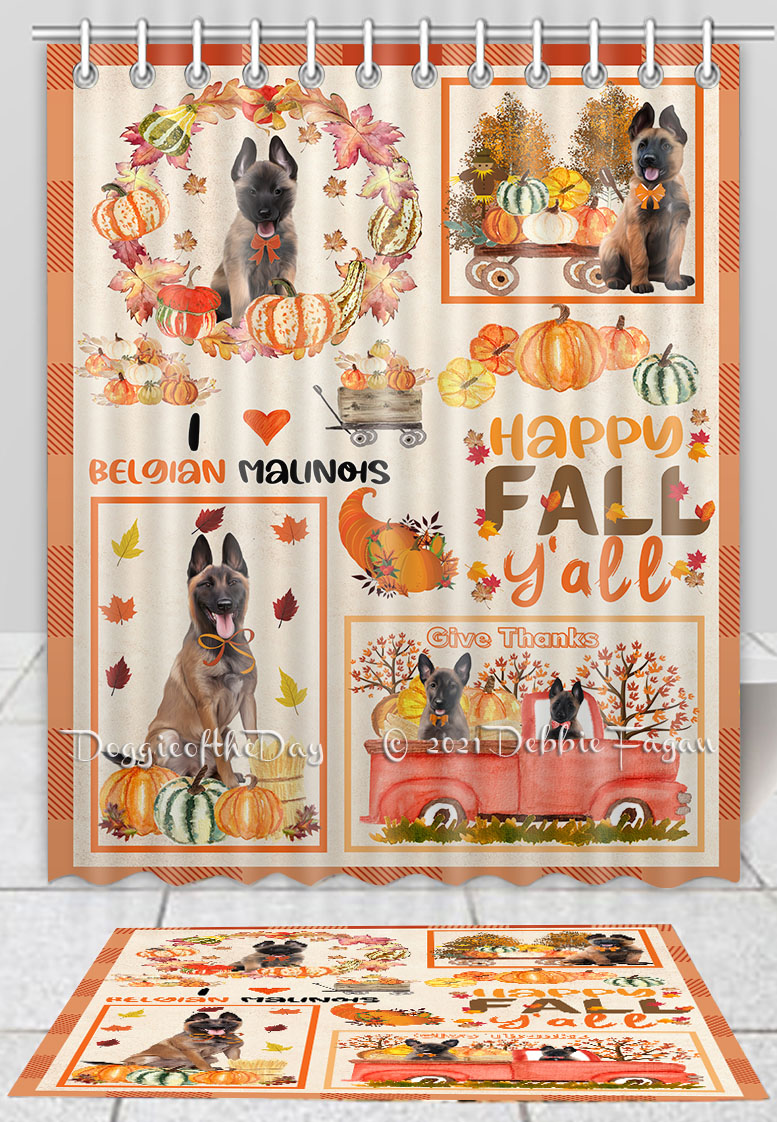 Juego de colchoneta de baño y cortina de ducha belga para perro Malinois personalizado muchos diseños nuevo con etiquetas - Imagen 12 de 13