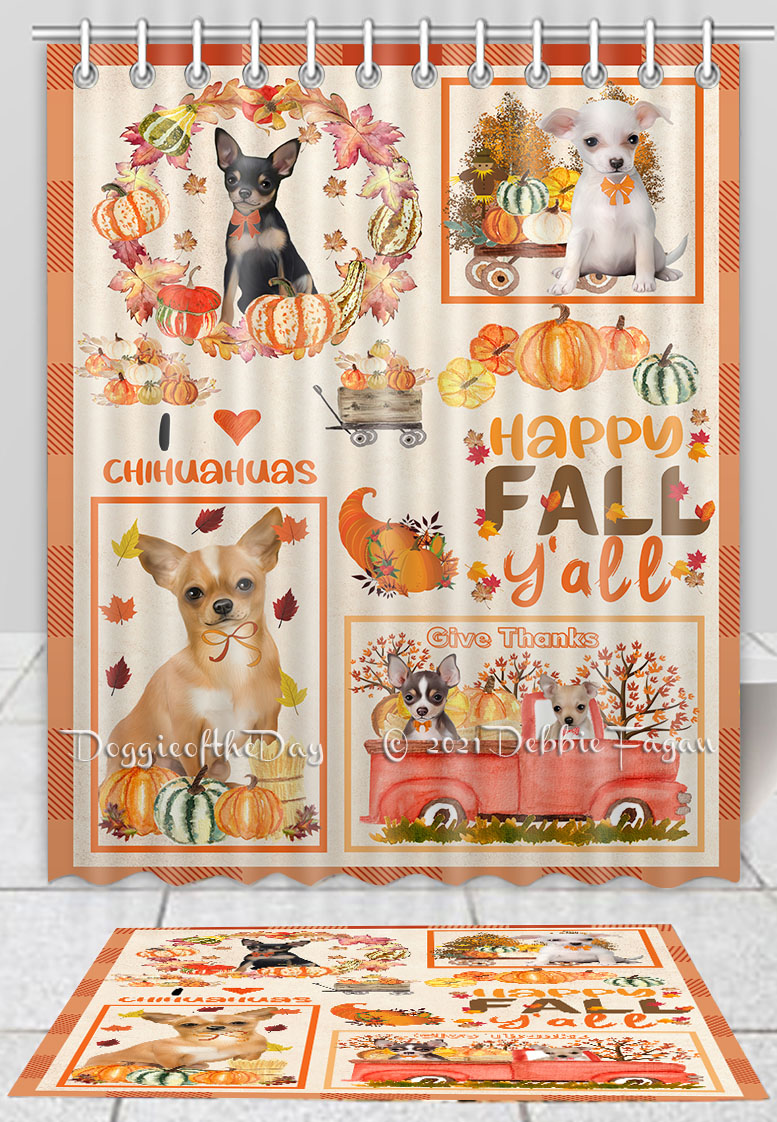 Chihuahua Dog Bath Mat & Shower Curtain Set Personalized Many Designs NWT - Picture 19 of 19