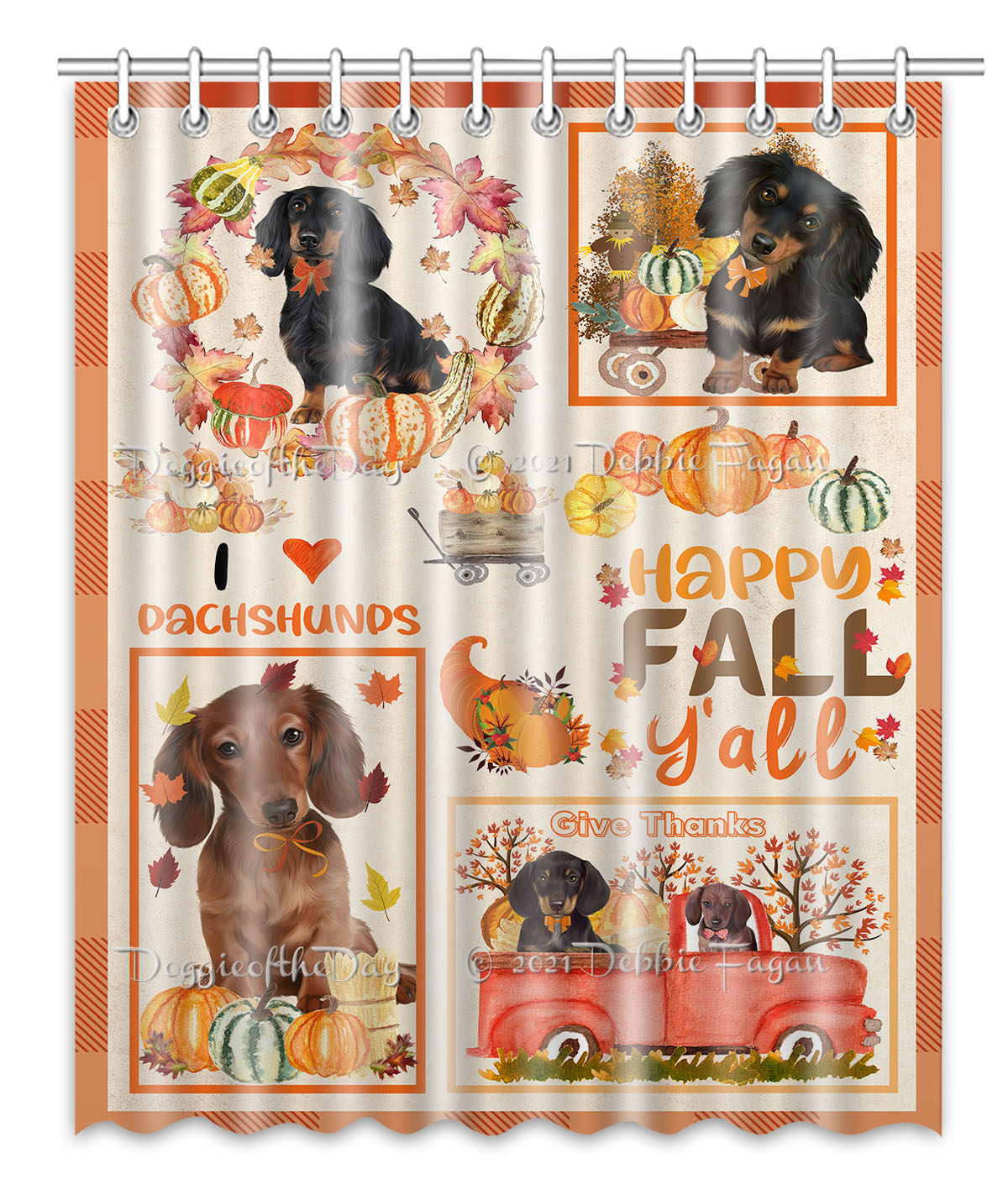 Dachshund Shower Curtain Personalized Hooks Many Dog Designs NWT - Picture 32 of 34