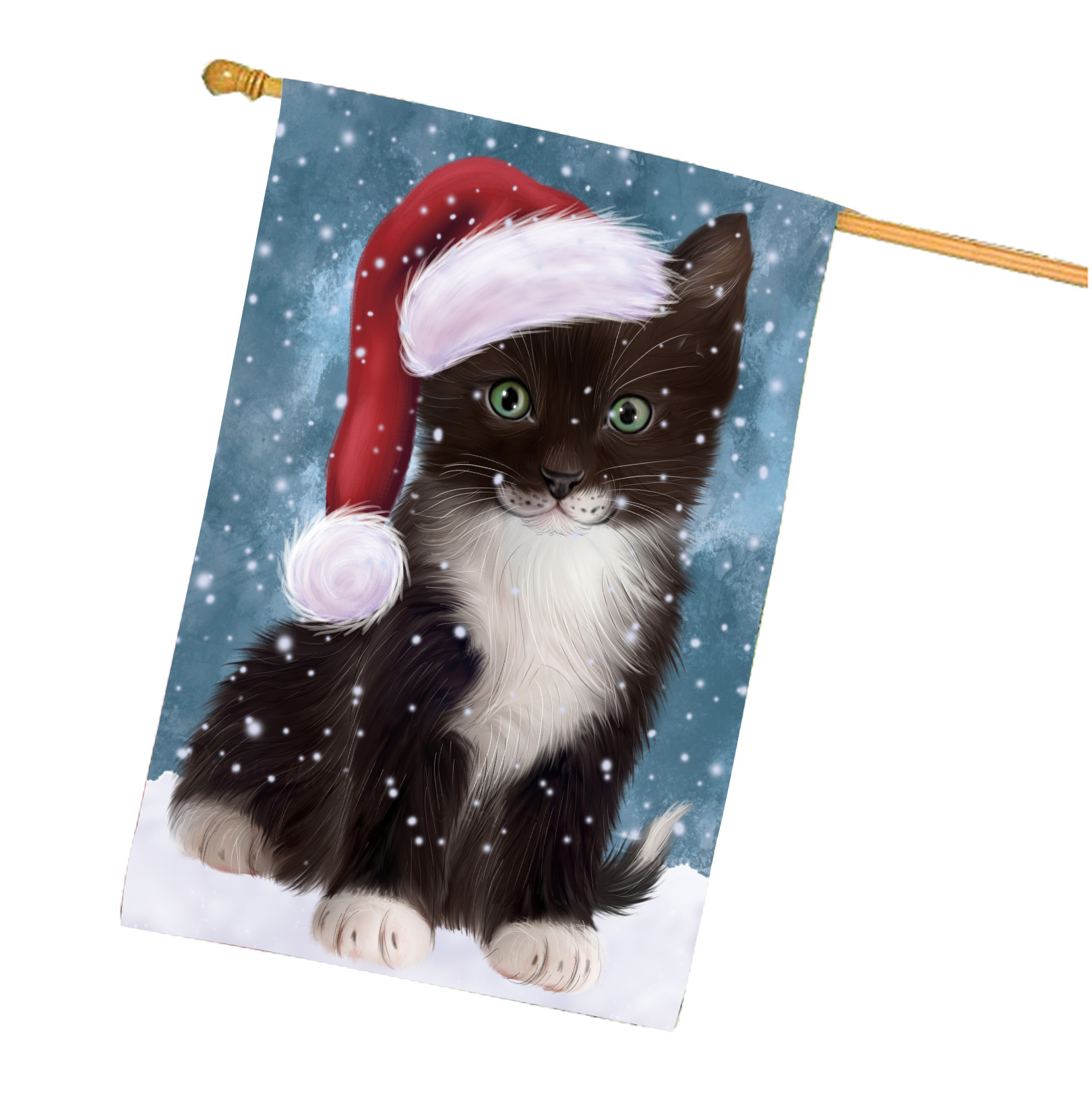 Tuxedo Cat House Flag Christmas Double Sided 28"x40" Many Designs NWT NEW - Picture 50 of 58