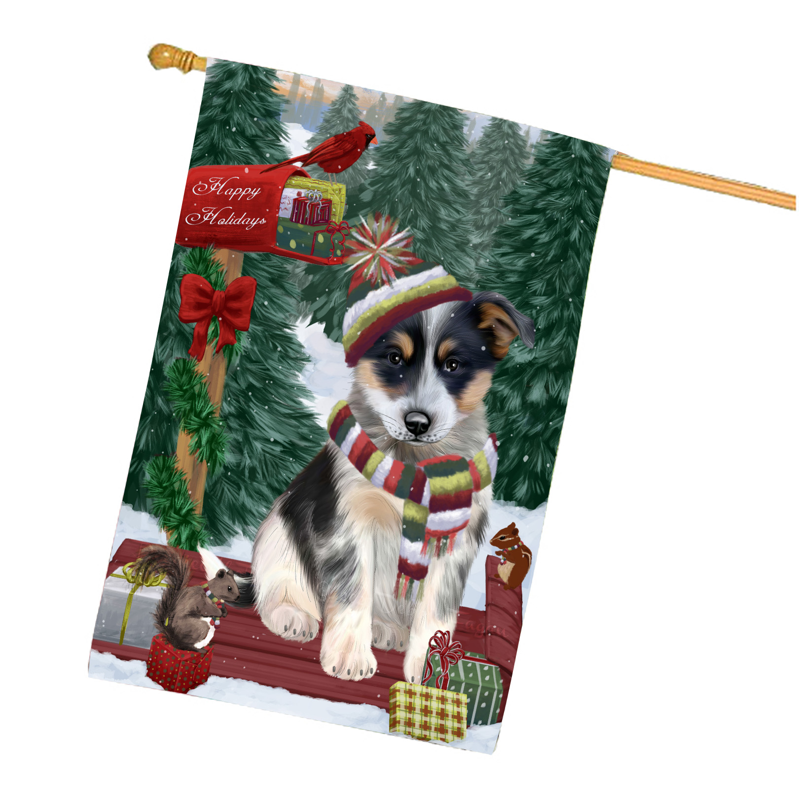 Blue Heeler Dog House Flag Christmas Double Sided 28"x40" Many Designs NWT NEW - Picture 36 of 72