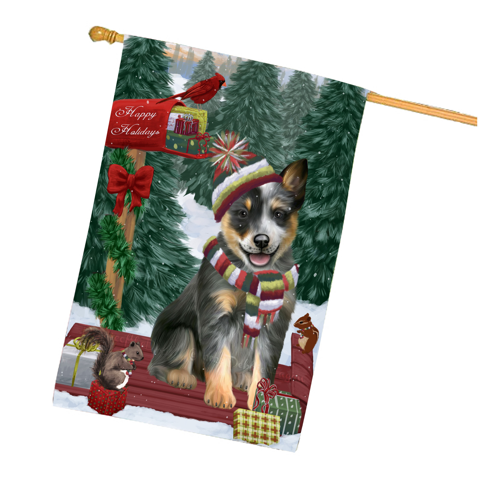 Blue Heeler Dog House Flag Christmas Double Sided 28"x40" Many Designs NWT NEW - Picture 37 of 72