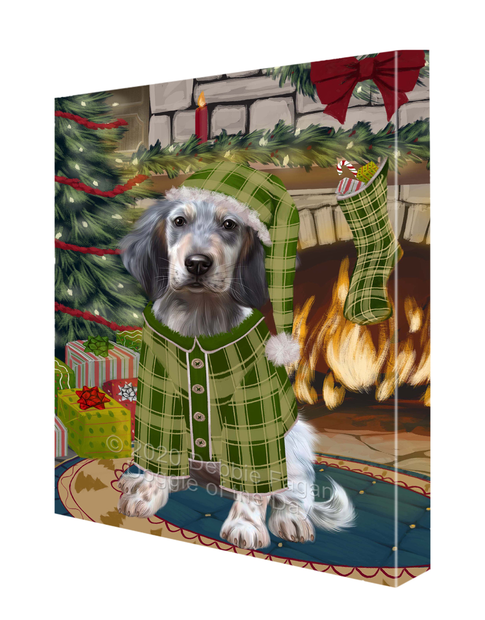 Englischer Setter Hund Leinwand 0,75" personalisiertes digitales Gemälde Weihnachten Neu mit Etikett - Bild 26 von 62
