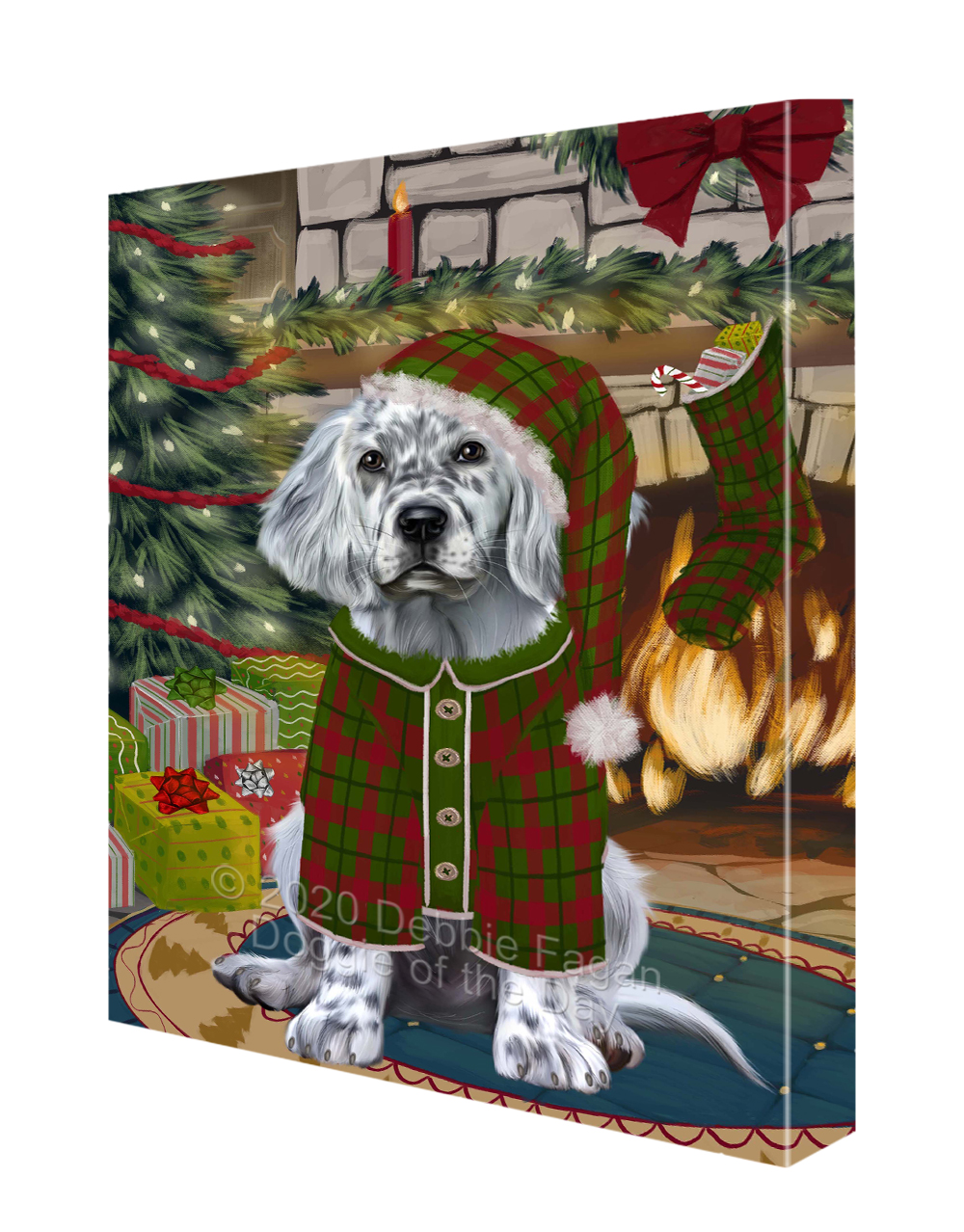 Englischer Setter Hund Leinwand 0,75" personalisiertes digitales Gemälde Weihnachten Neu mit Etikett - Bild 27 von 62