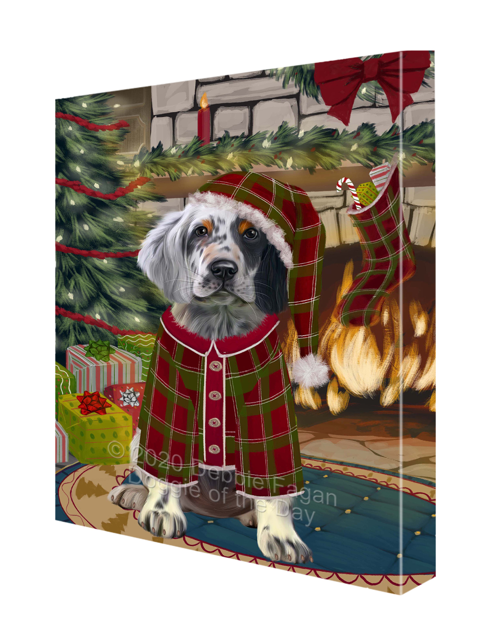 Englischer Setter Hund Leinwand 0,75" personalisiertes digitales Gemälde Weihnachten Neu mit Etikett - Bild 28 von 62