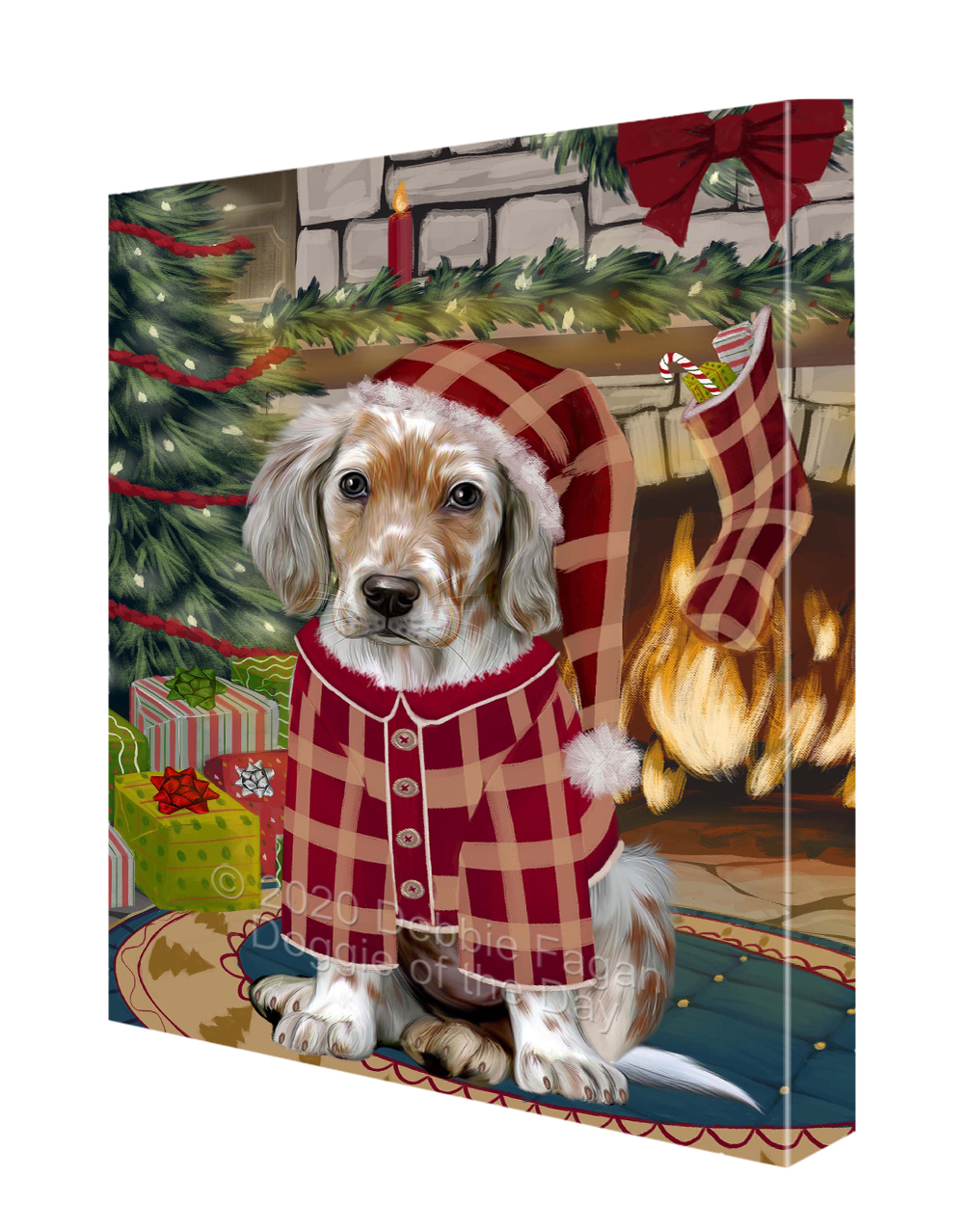 Englischer Setter Hund Leinwand 0,75" personalisiertes digitales Gemälde Weihnachten Neu mit Etikett - Bild 29 von 62