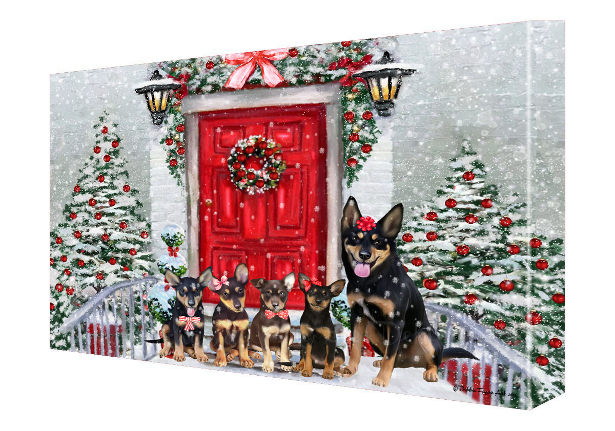 Australian Kelpies Dog Canvas .75" Personalized Digital Painting Christmas NWT