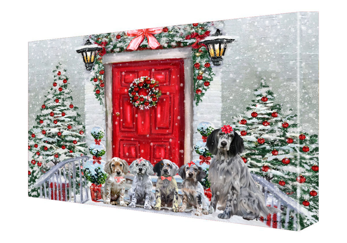 Englischer Setter Hund Leinwand 0,75" personalisiertes digitales Gemälde Weihnachten Neu mit Etikett - Bild 13 von 62