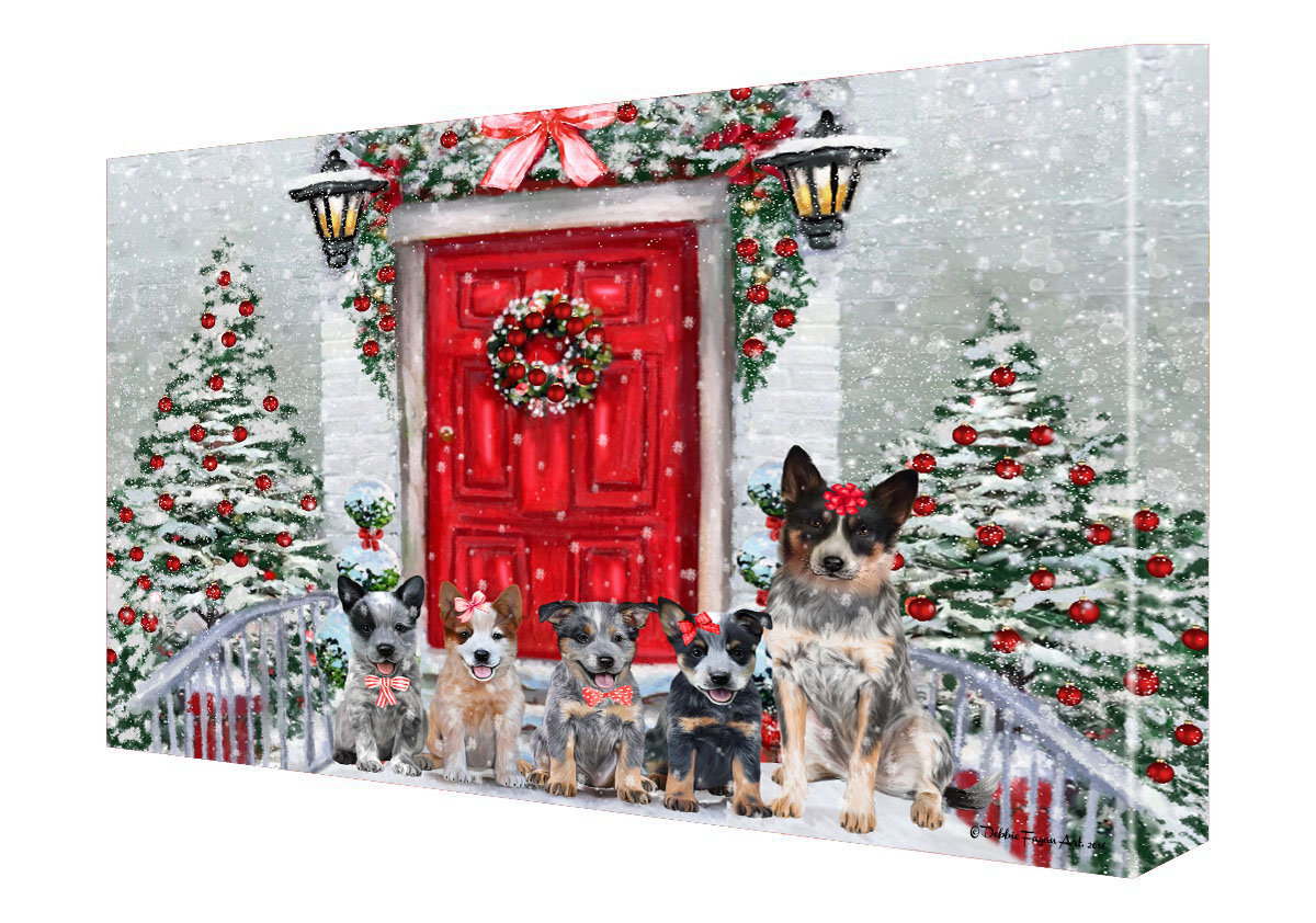 Australian Cattle Dog Canvas .75" Personalized Digital Painting Christmas NWT