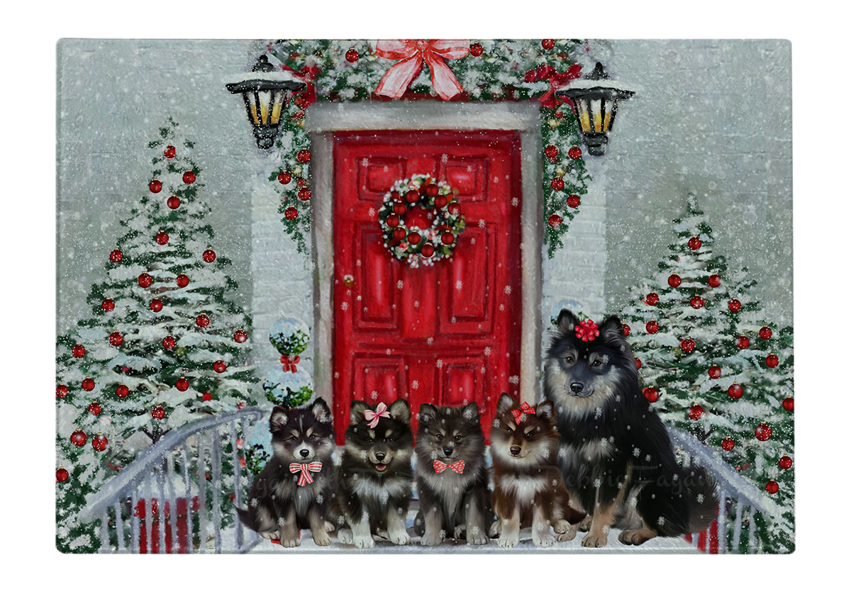 Finnish Lapphund Dog Cutting Board Tempered Glass Personalized Christmas NWT - Picture 23 of 49