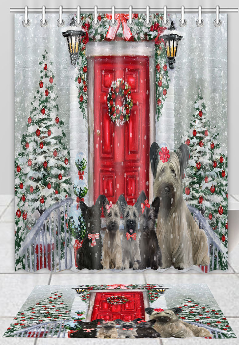 Skye Terrier Hund Badematte & Duschvorhang Set Weihnachten personalisiertes Design neu mit Etikett - Bild 14 von 20