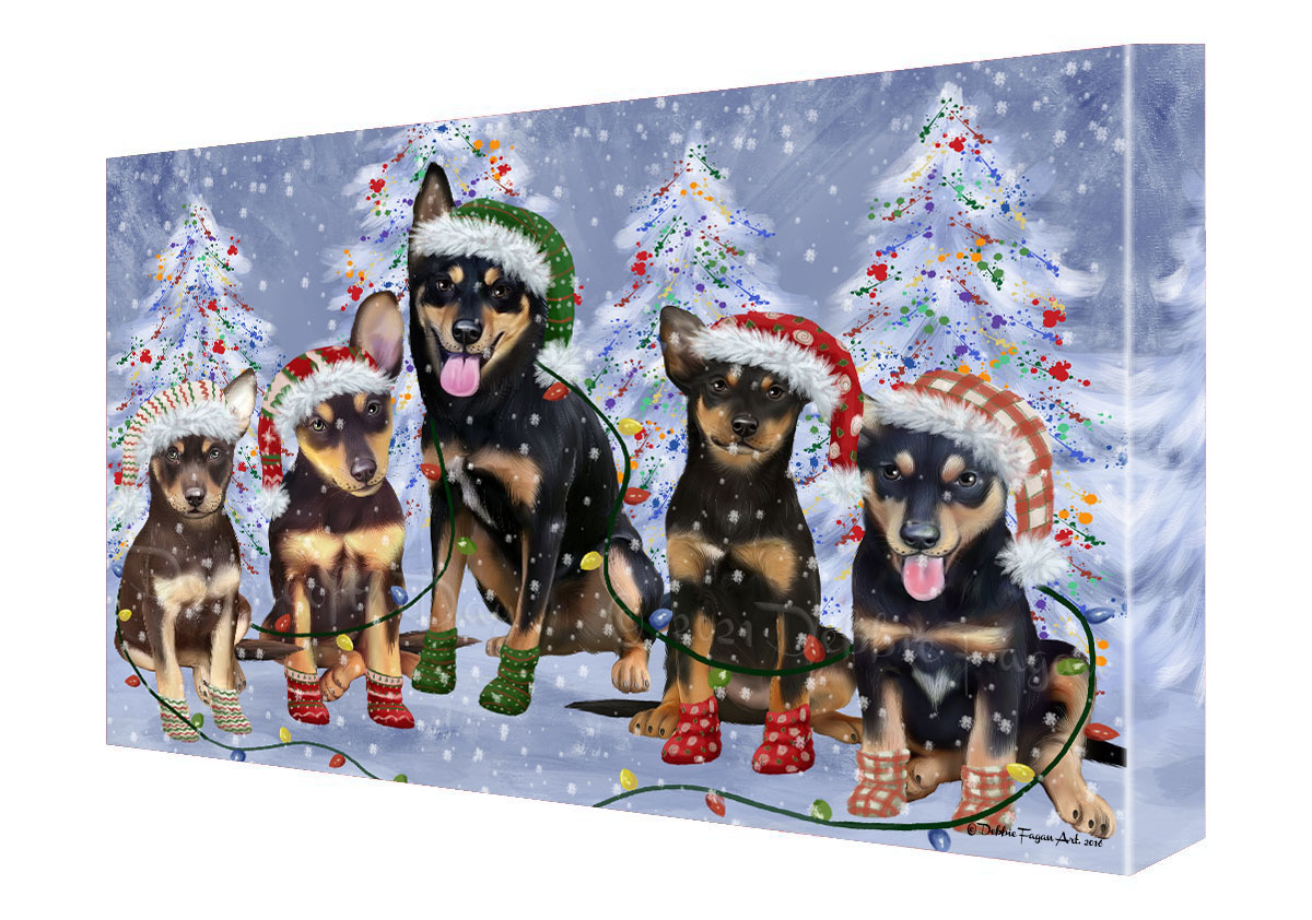 Australian Kelpies Dog Canvas .75" Personalized Digital Painting Christmas NWT