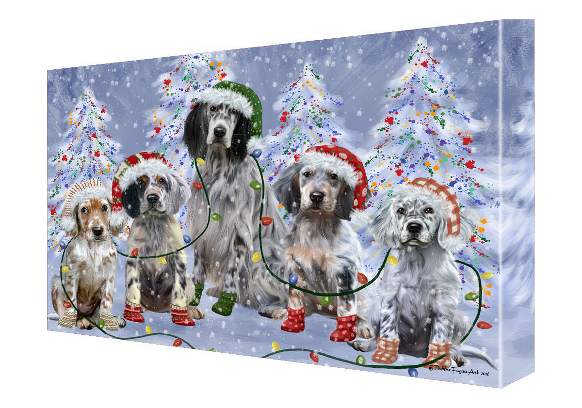 Englischer Setter Hund Leinwand 0,75" personalisiertes digitales Gemälde Weihnachten Neu mit Etikett - Bild 14 von 62