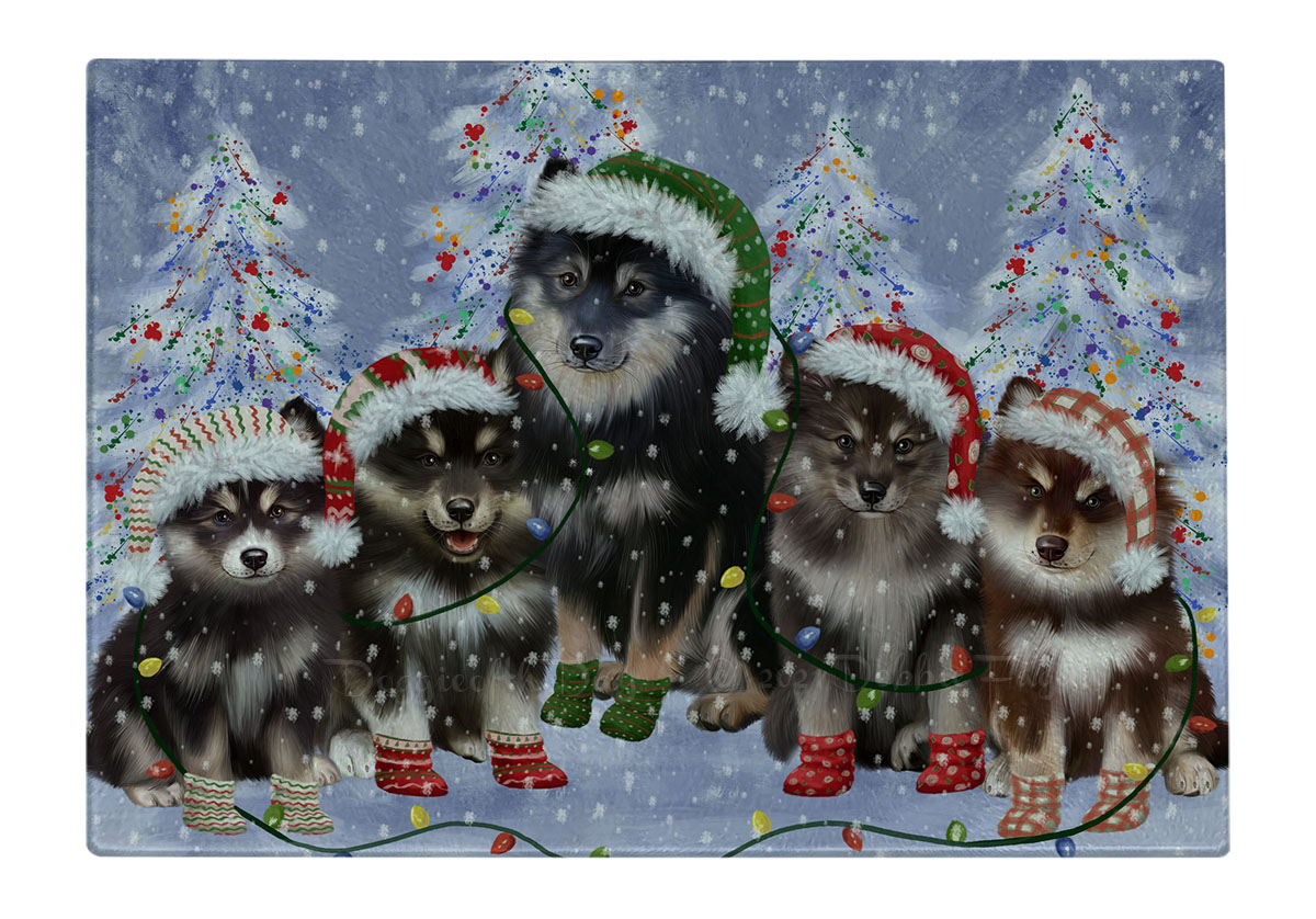 Finnish Lapphund Dog Cutting Board Tempered Glass Personalized Christmas NWT - Picture 21 of 49