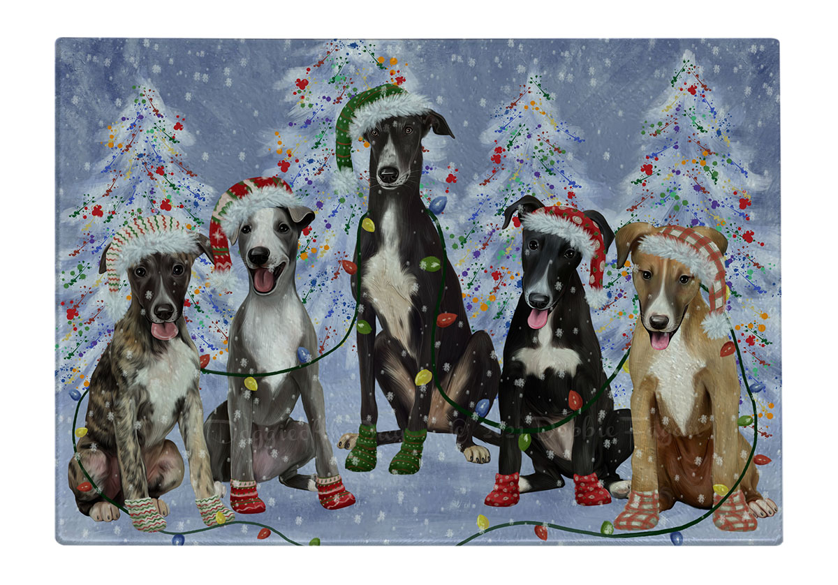 Greyhound Dog Cutting Board Tempered Glass Personalized Custom Christmas NWT - Picture 10 of 14