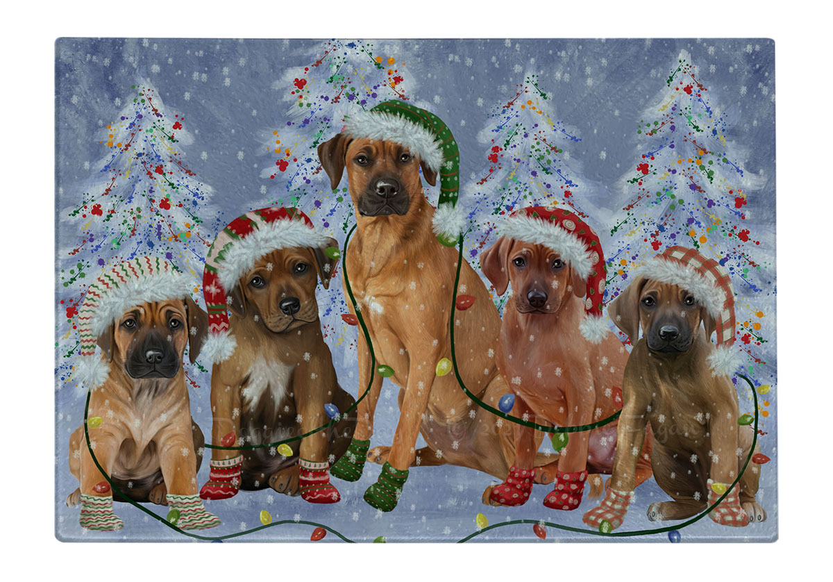 Rhodesian Ridgeback Hund Schneidebrett Hartglas personalisiert Weihnachten Neu mit Etikett - Bild 27 von 58