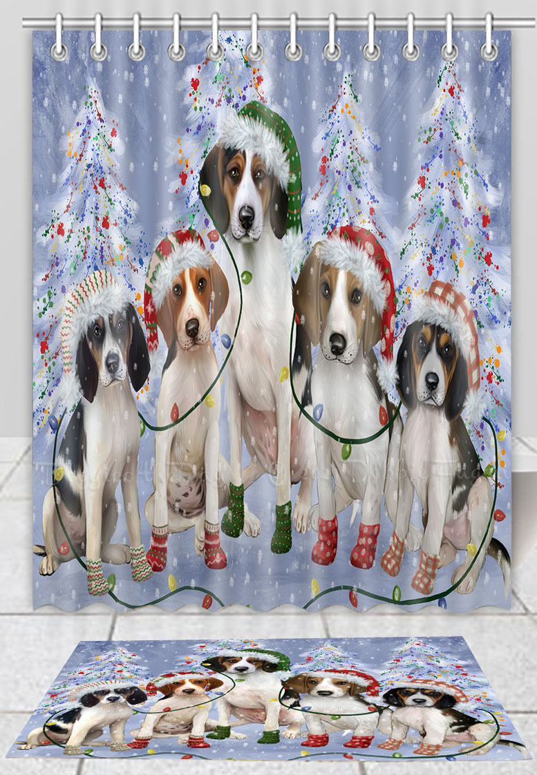 Treeing Walker Coonhound Dog Bath Mat & Shower Curtain Christmas Personalize NWT - Picture 16 of 22