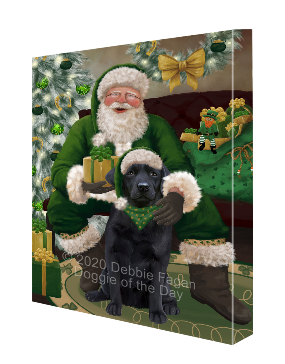 Labrador Retriever Dog Canvas .75" Personalized Digital Painting Christmas NWT