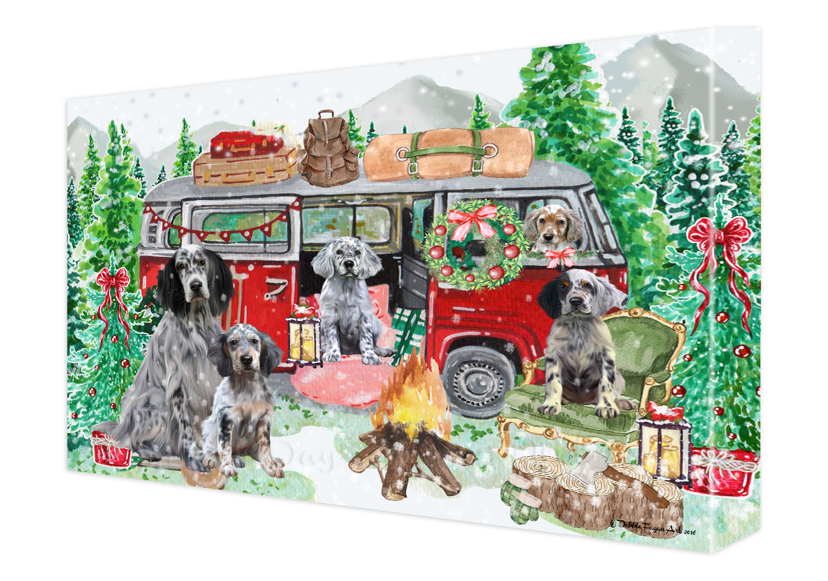 Englischer Setter Hund Leinwand 0,75" personalisiertes digitales Gemälde Weihnachten Neu mit Etikett - Bild 15 von 62