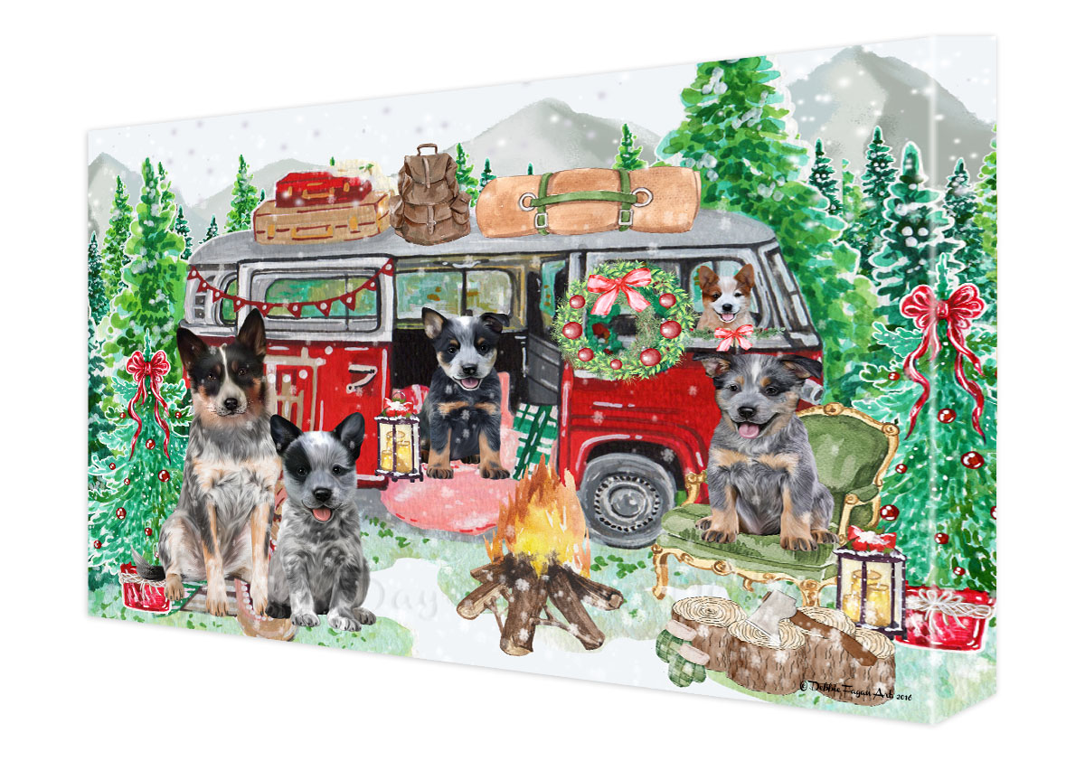 Australian Cattle Dog Canvas .75" Personalized Digital Painting Christmas NWT