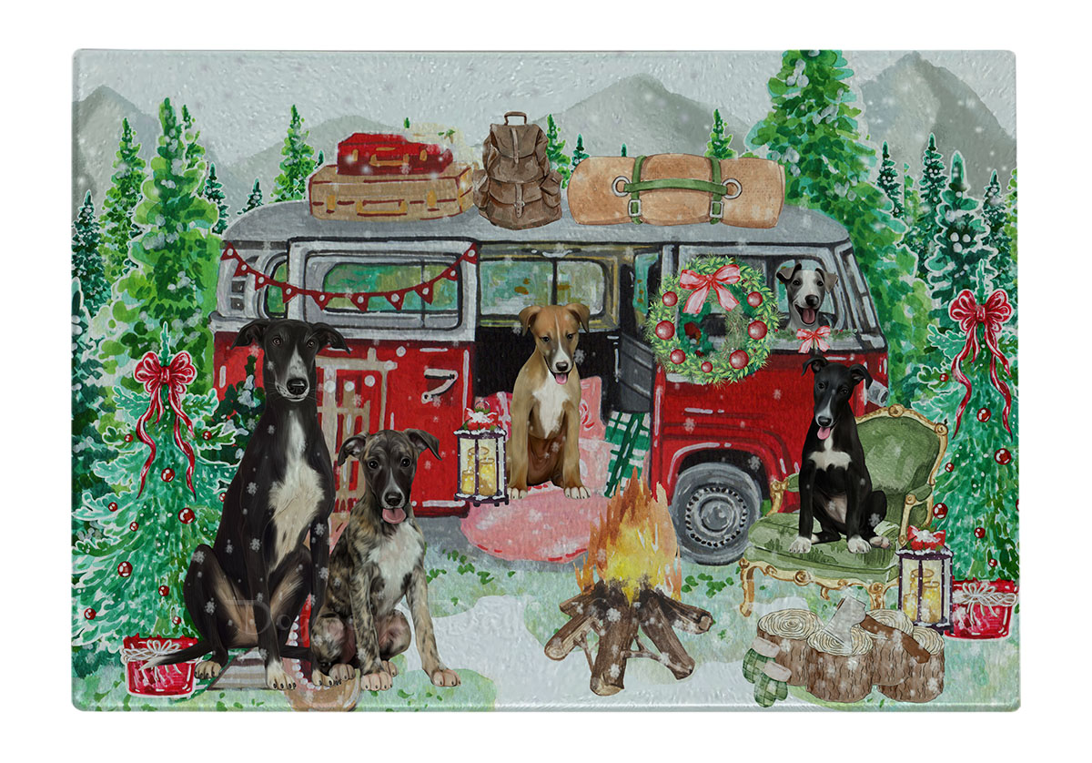 Greyhound Dog Cutting Board Tempered Glass Personalized Custom Christmas NWT - Picture 13 of 14
