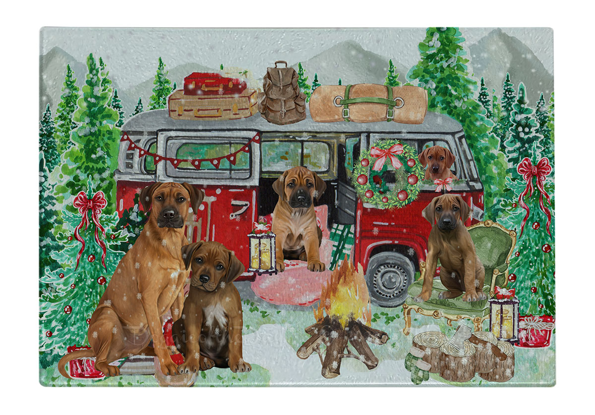 Rhodesian Ridgeback Hund Schneidebrett Hartglas personalisiert Weihnachten Neu mit Etikett - Bild 26 von 58