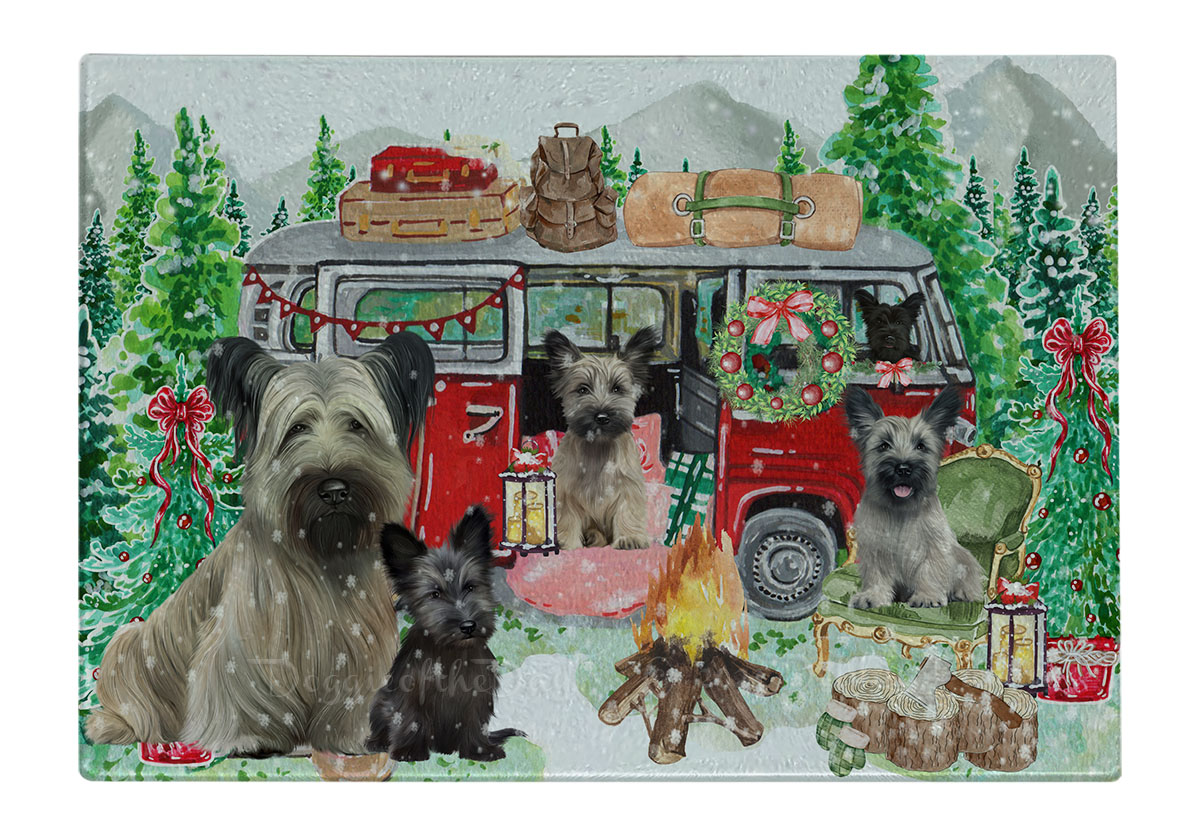 Skye Terrier Hund Schneidebrett Hartglas Personalisiert Individuell Weihnachten Neu mit Etikett - Bild 53 von 53