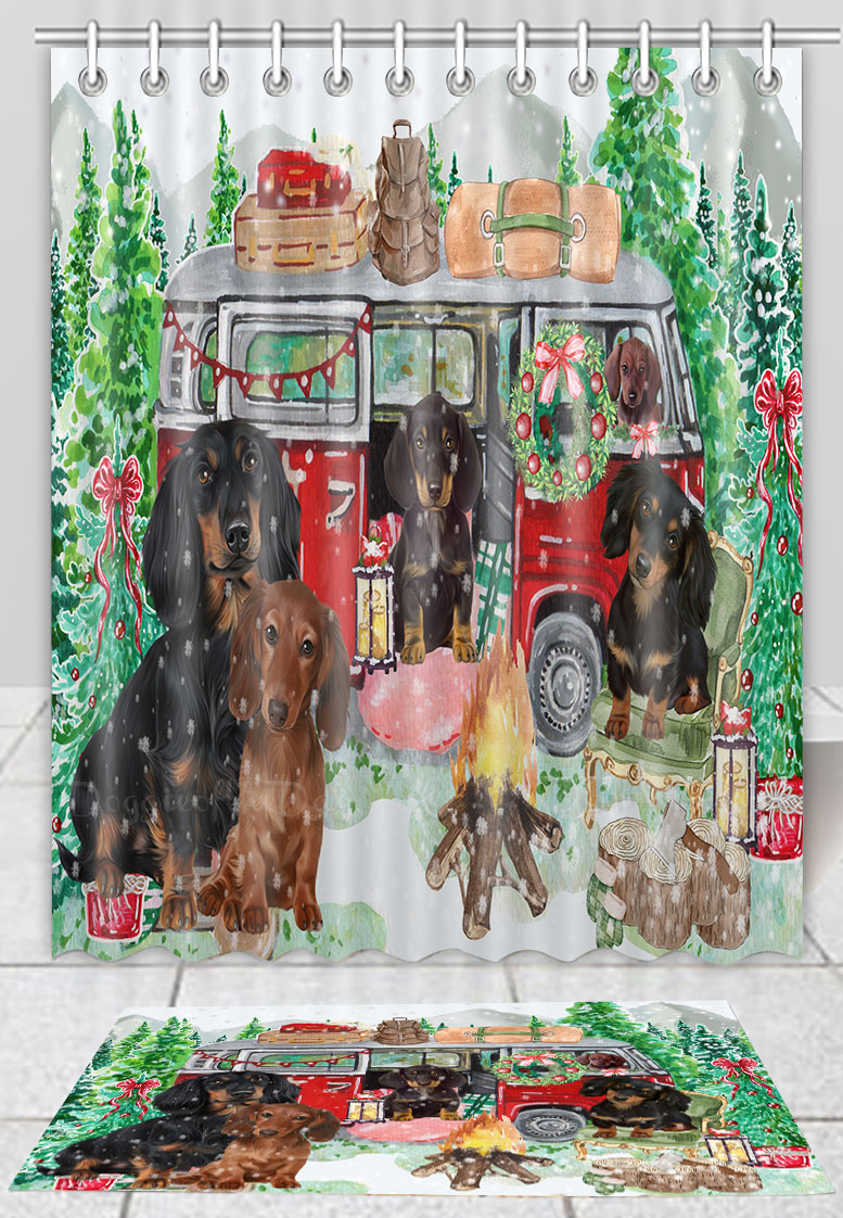 Dackel Hundebadematte & Duschvorhang Set Weihnachten personalisierte Designs Neu mit Etikett - Bild 19 von 23