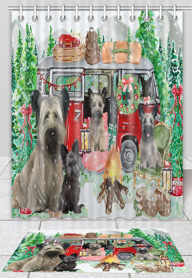 Skye Terrier Hund Badematte & Duschvorhang Set Weihnachten personalisiertes Design neu mit Etikett - Bild 16 von 20