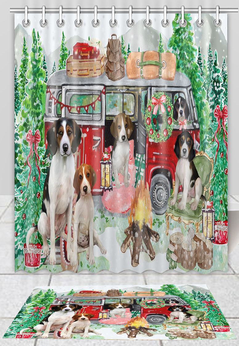 Treeing Walker Coonhound Dog Bath Mat & Shower Curtain Christmas Personalize NWT - Picture 17 of 22