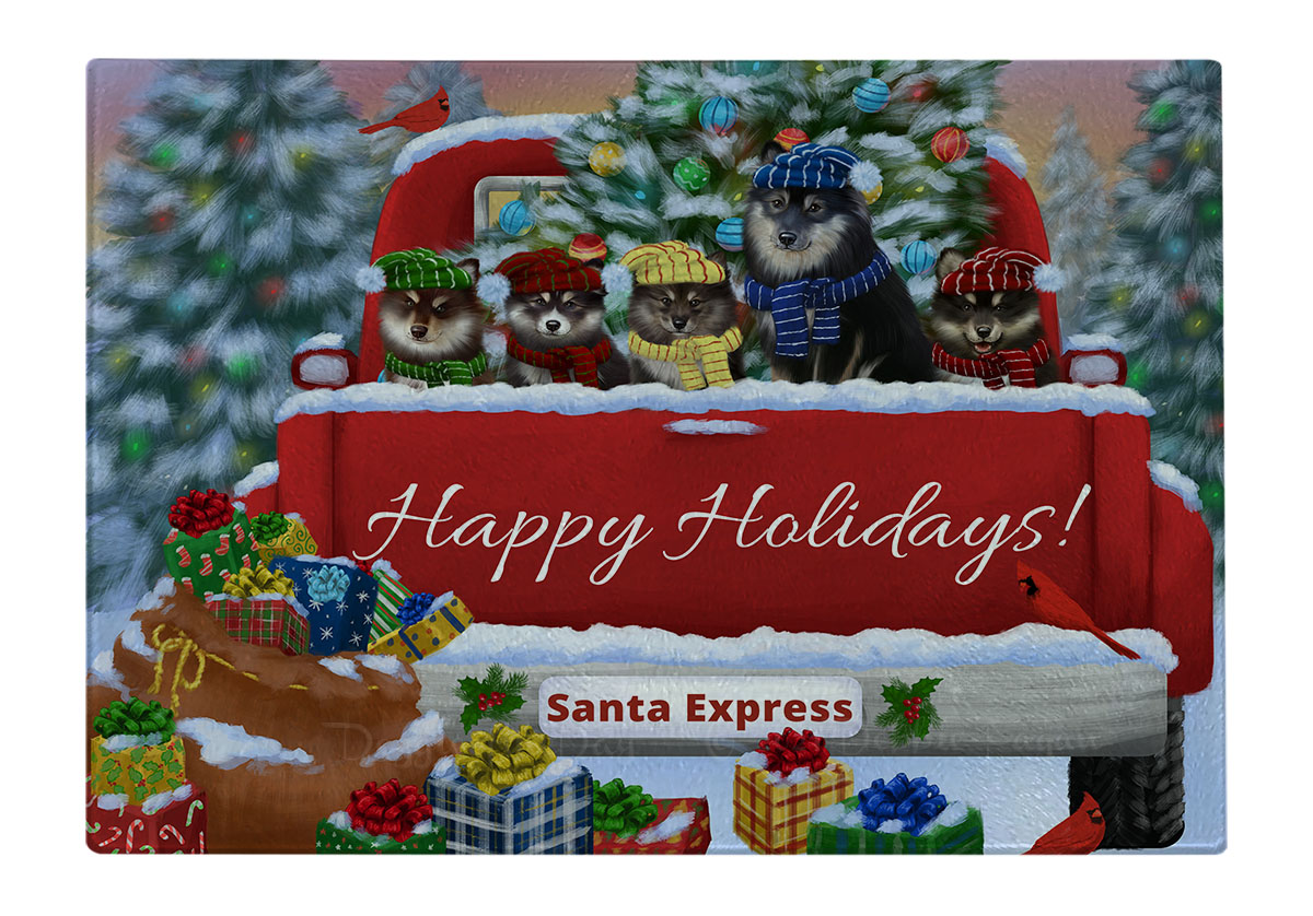 Finnish Lapphund Dog Cutting Board Tempered Glass Personalized Christmas NWT - Picture 24 of 49