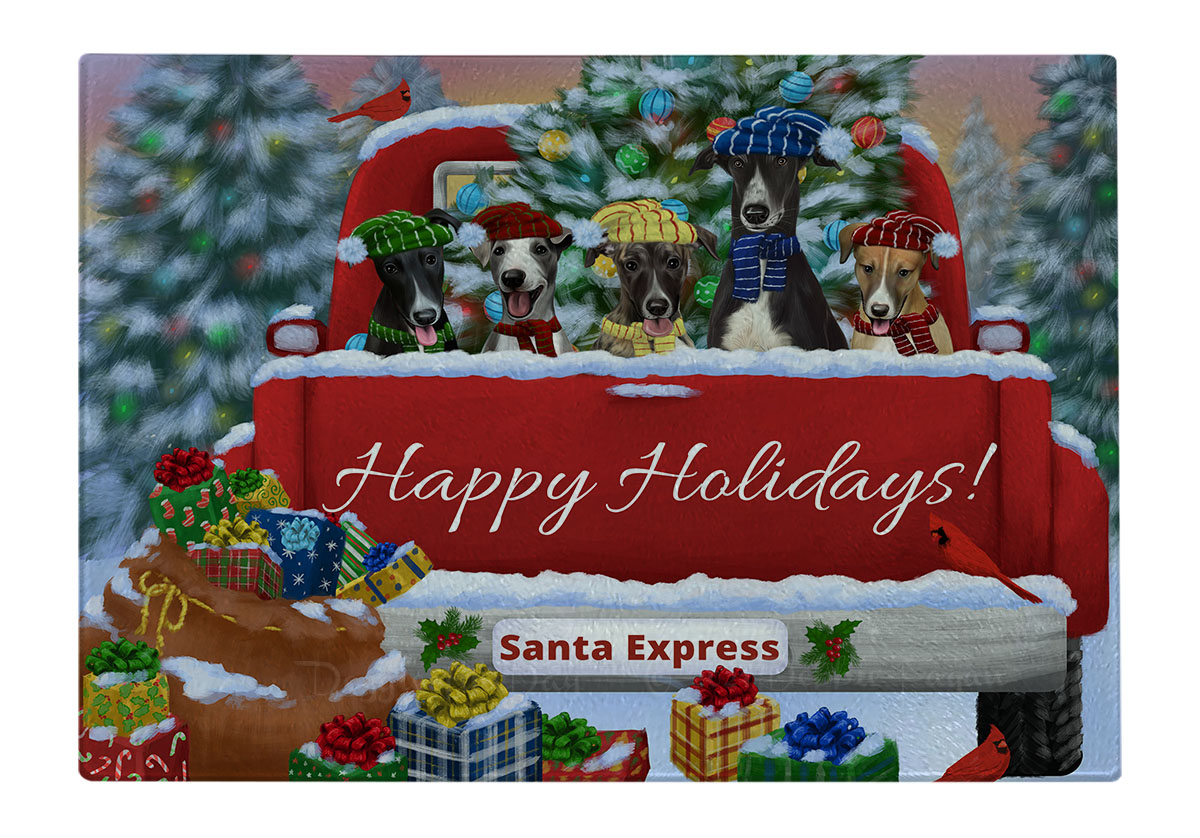 Greyhound Dog Cutting Board Tempered Glass Personalized Custom Christmas NWT - Picture 14 of 14