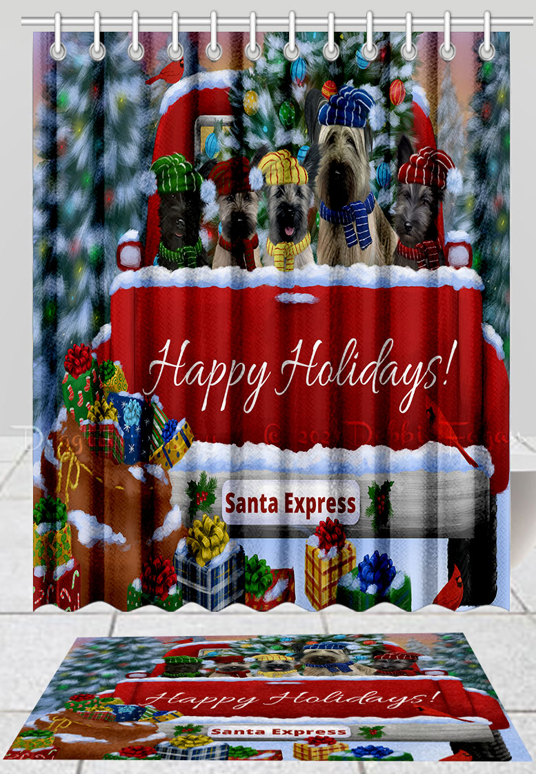 Skye Terrier Hund Badematte & Duschvorhang Set Weihnachten personalisiertes Design neu mit Etikett - Bild 20 von 20
