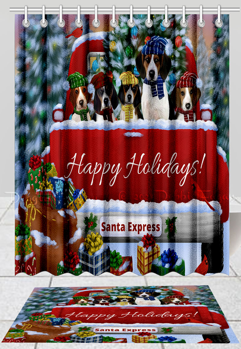 Treeing Walker Coonhound Dog Bath Mat & Shower Curtain Christmas Personalize NWT - Picture 22 of 22