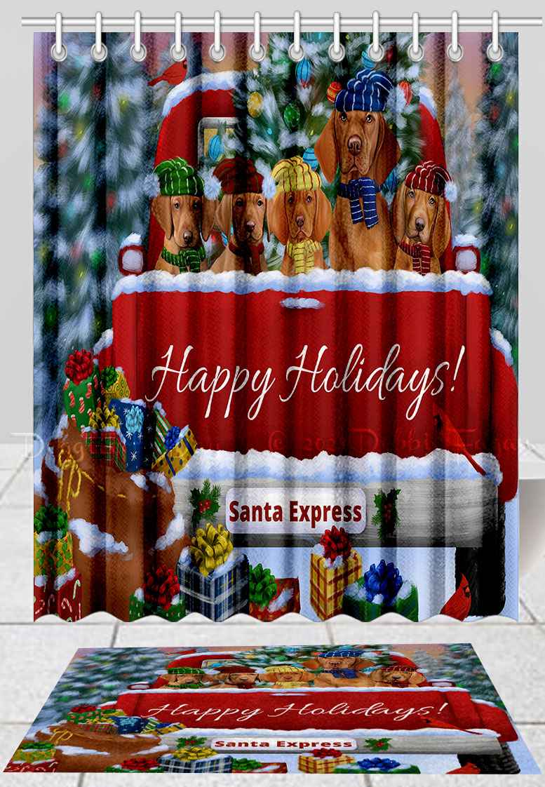 Vizsla Hundebadematte & Duschvorhang Set Weihnachten personalisiert viele Designs neu mit Etikett - Bild 24 von 24