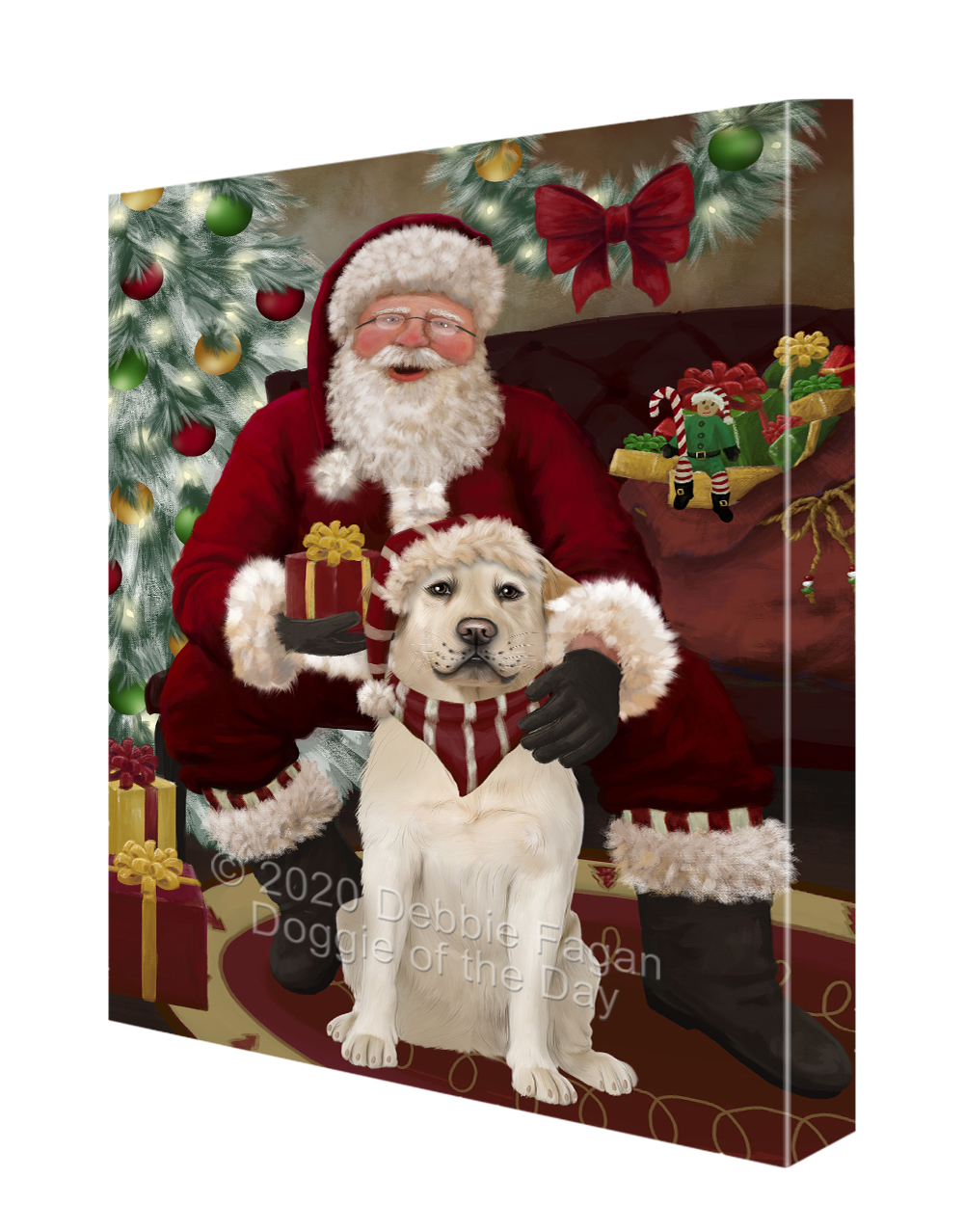 Labrador Retriever Dog Canvas .75" Personalized Digital Painting Christmas NWT