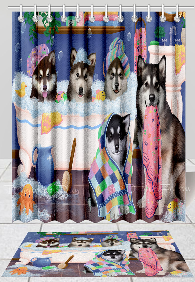 Alaskan Malamute Bath Mat & Shower Curtain Set Personalized Many Designs NWT - Picture 16 of 19