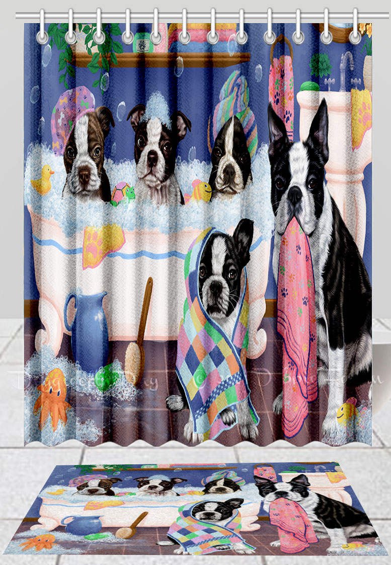 Boston Terrier Dog Bath Mat Anti-Slip Pet Personalized Bathroom