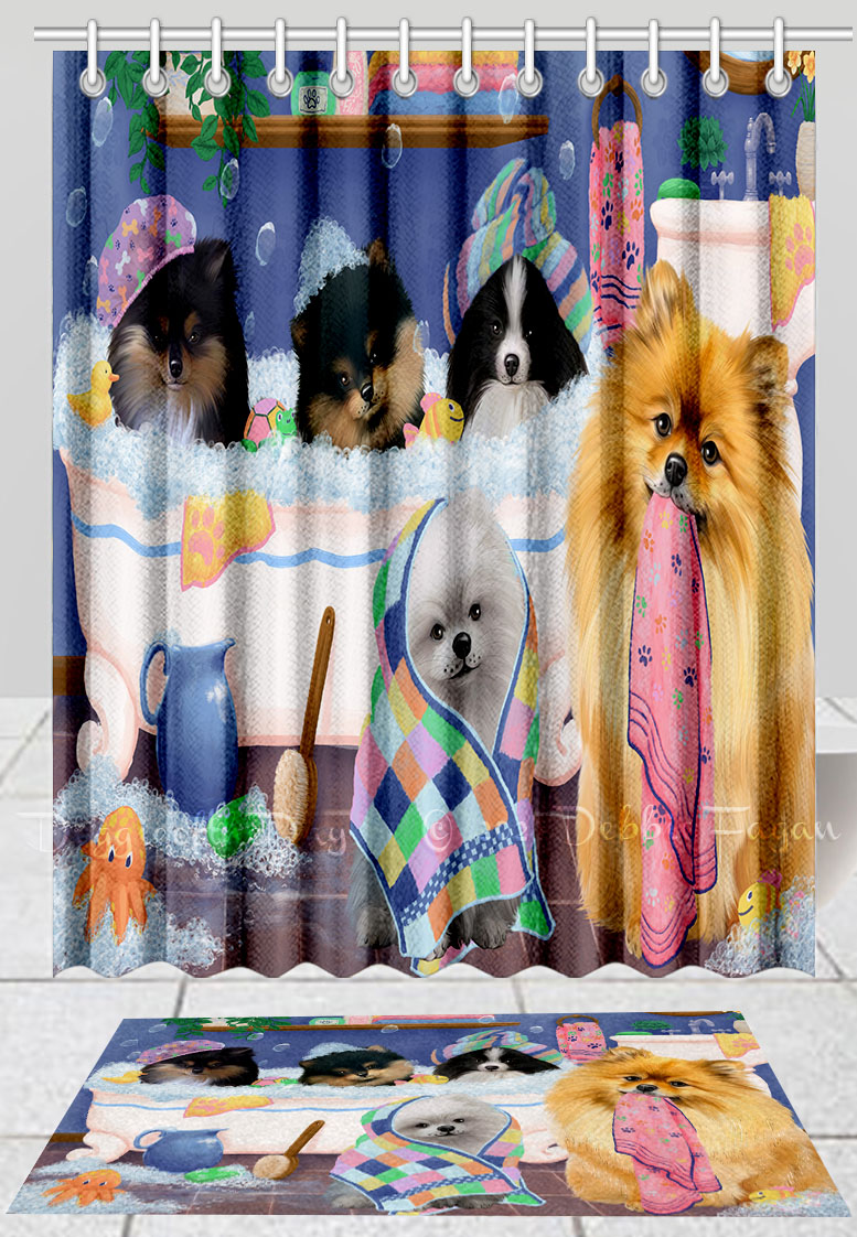 Pomeranian Dog Bath Mat & Shower Curtain Set Personalized Many Designs NWT - Picture 16 of 19