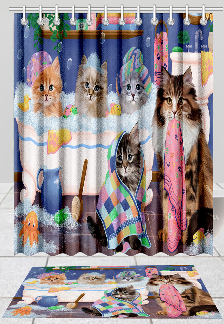 Siberian Cat Bath Mat & Shower Curtain Set Personalized Many Designs NWT - Picture 15 of 19