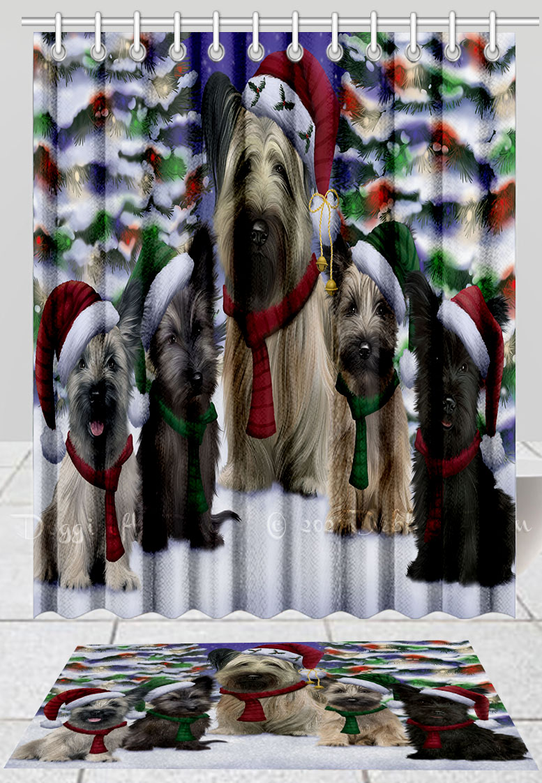 Skye Terrier Hund Badematte & Duschvorhang Set Weihnachten personalisiertes Design neu mit Etikett - Bild 11 von 20